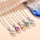 1 Carat Round Brilliant Cut D Color Moissanite Pendant Necklace Silver 925 Moissanite Diamond Test Past White Gemstone Necklace