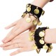 1 Pair 11 colors Belly Dance Wrist Ankle Cuffs Bracelets Chiffon Gold Coin Belly Dance Costume Accessory Rattle bracelet