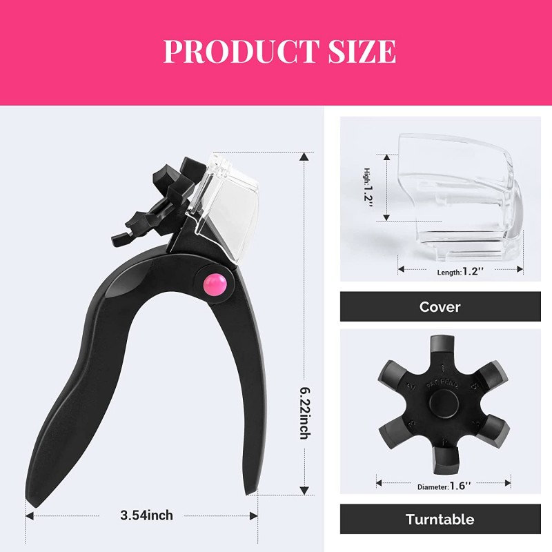 Nail Clippers for Acrylic Nails with Sizer and Catcher Adjustable Nail Tip Cutter with Length Measurement Dial.