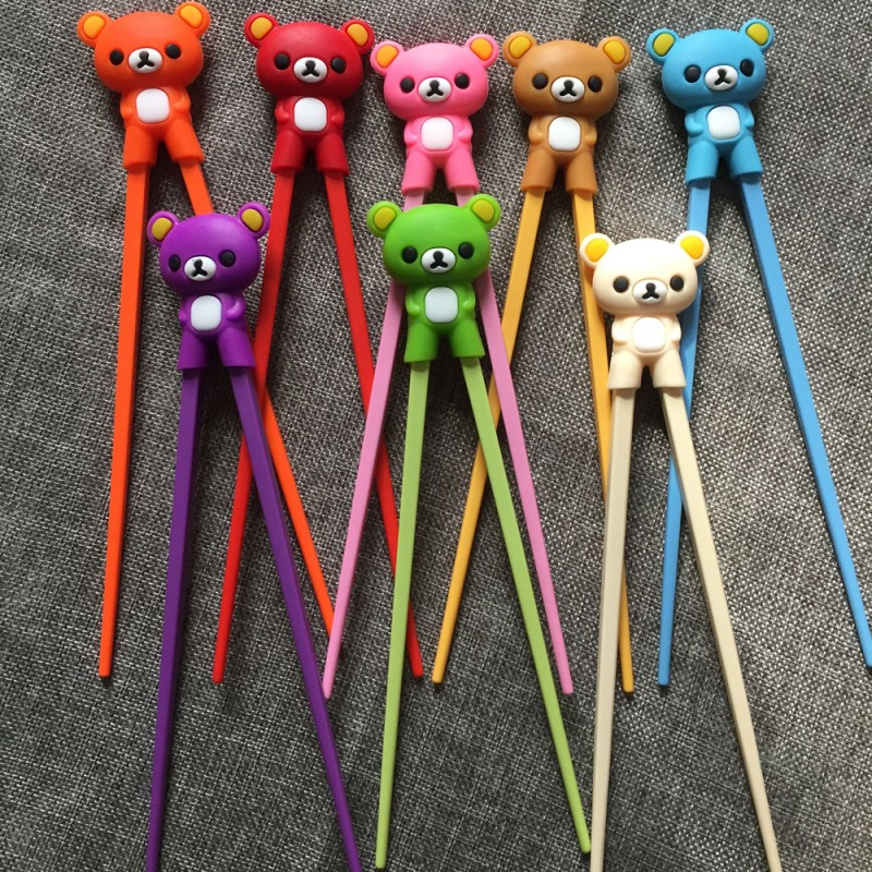 1 Pair Multi Color Cute Bear Panda Cat Learning Training Chopsticks For Kids Children Chinese Chopstick Learner Gifts