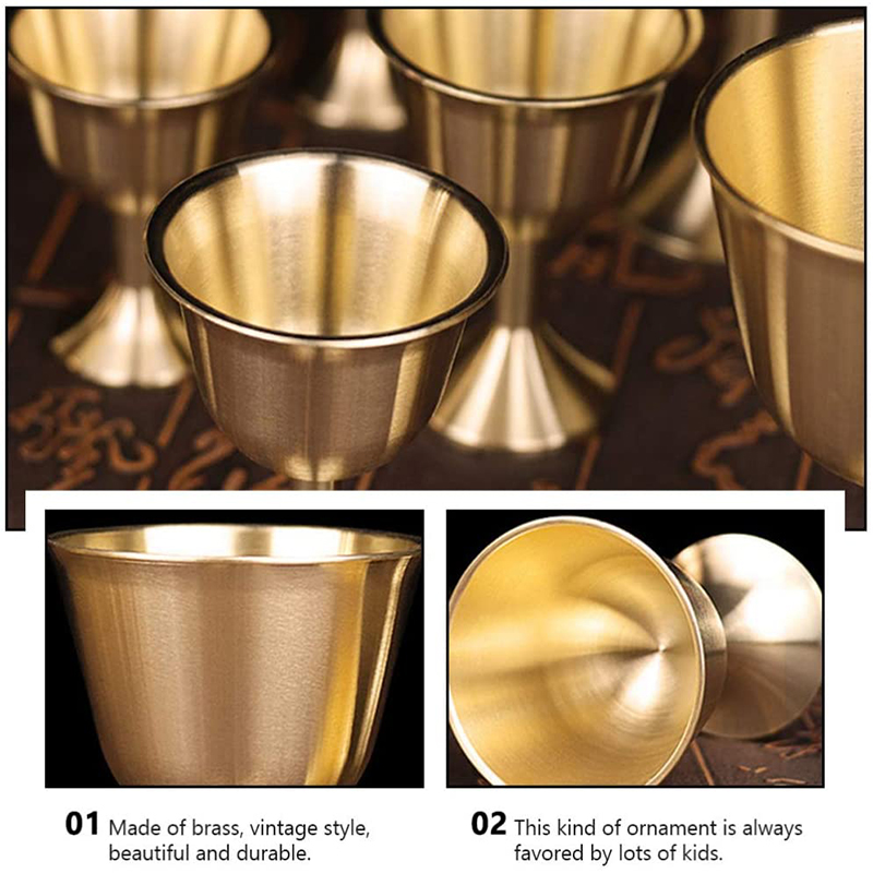 1 Pcs Brass Chalice Cup Wine Goblet Brass Drinking Glasses Beverage Tumbler Cups Lamp Holder Metal Liquor Tumbler for Party Home