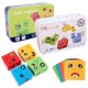 Mini Face Changing Building Blocks Iron box Set Wooden Face-changing Cube Portable Board Game for Kids Table Game Montessori Toy