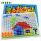 296 Pieces/Set Box-Packed Grain Mushroom Nail Beads Intelligent 3D Puzzle Games Jigsaw Board for Children Kids Educational Toys